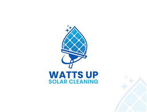 Watts Up Solar Cleaning Modern Solar Panel Cleaning Logo By Mehedi