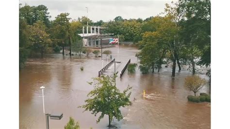 Incredible Drone Footage Shows Extent Of Flooding Near Downtown Fayetteville