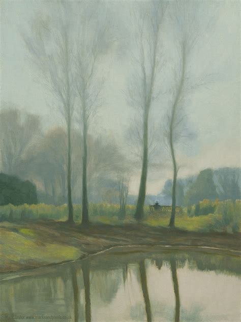 Chorleywood Common Oil Painting Spring At The Ponds Marks And Pixels