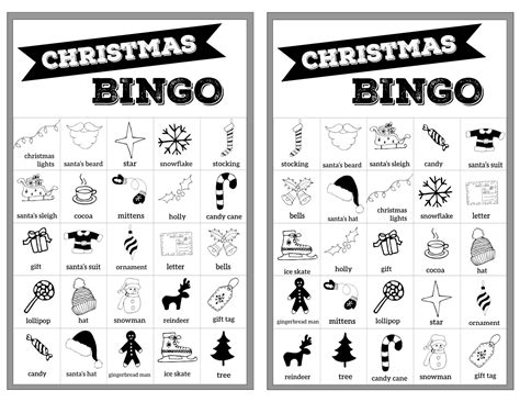 The 'free space' of this card is thematic. Free Christmas Bingo Printable Cards - Paper Trail Design