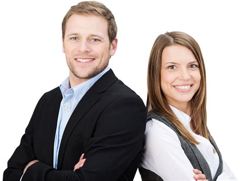 Young Smiling Business Man And Business Woman Free Stock Photos