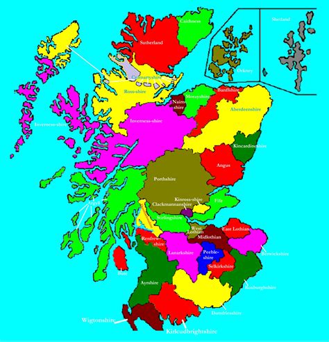County Map Of Scotland Cities And Towns Map