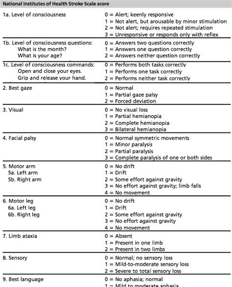 Paucis Verbis Card Nih Stroke Scale Little White Coats