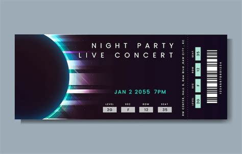 Free Vector Live Concert Ticket