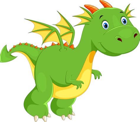 Premium Vector Cute Green Dragon Cartoon