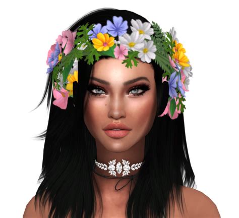 Sims 4 Flower Crown Hallowsims Hair Pralinesims Simpliciaty Hair Demi