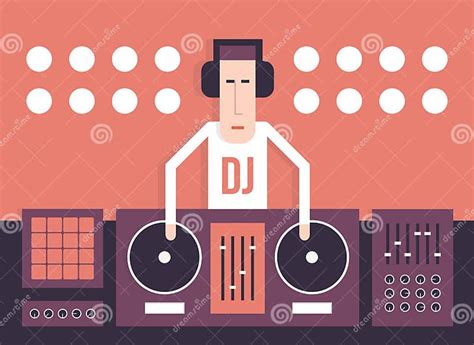 Dj With Turntables Stock Vector Illustration Of Club 54854637