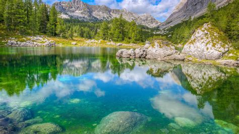 Triglav Lakes In The Valley Of The Julian Alps In Slovenia Landscape Hd