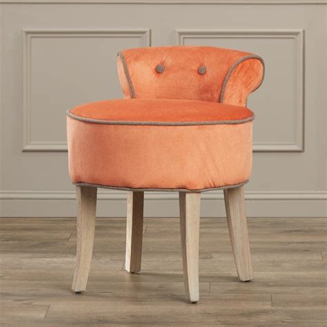 The seat is padded and upholstered with light. Vanity Solid Wood Vanity Stool | Vanity stool, Wood vanity ...