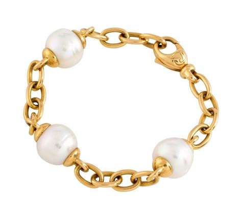 Paspaley South Sea Pearl Bracelet With Gold Chain Necklace Chain