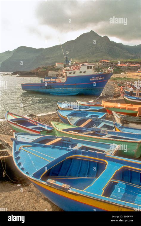Fishing Boats At Canical Madeira Island Portugal Atlantic Ocean Europe