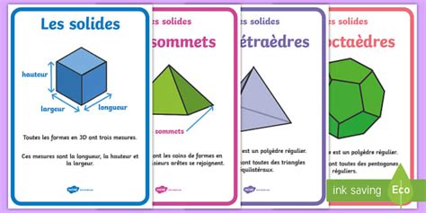 Posters Les Caractéristiques Des Solides Twinkl