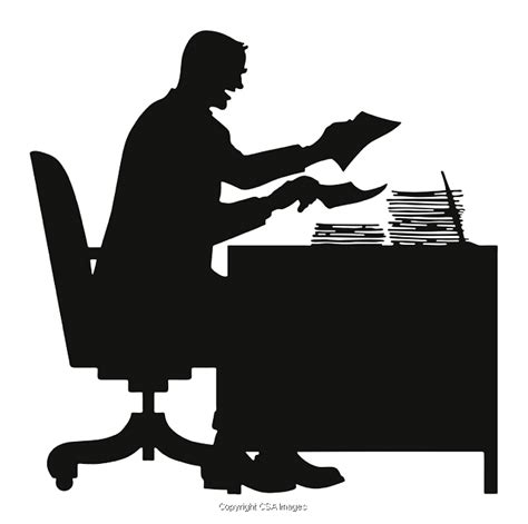 Silhouette Of Man At Desk 813932 Csa Images