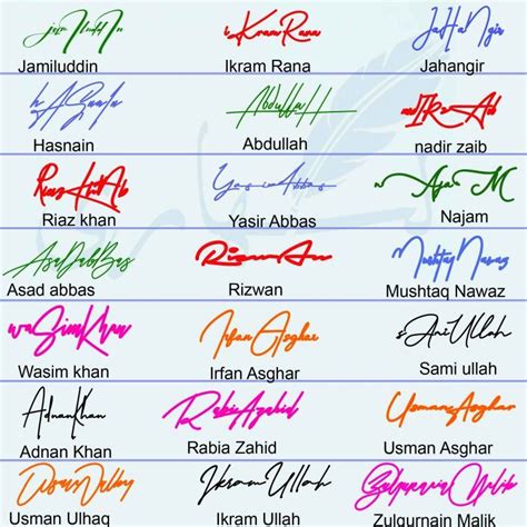 Different Names Signature Collection Likhaari Signature In 2020