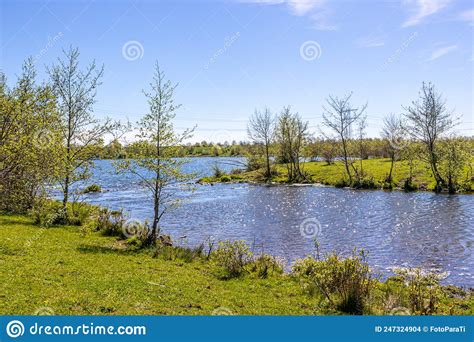 Stream With Calm Water Flowing Into The Oude Maas River Seen From