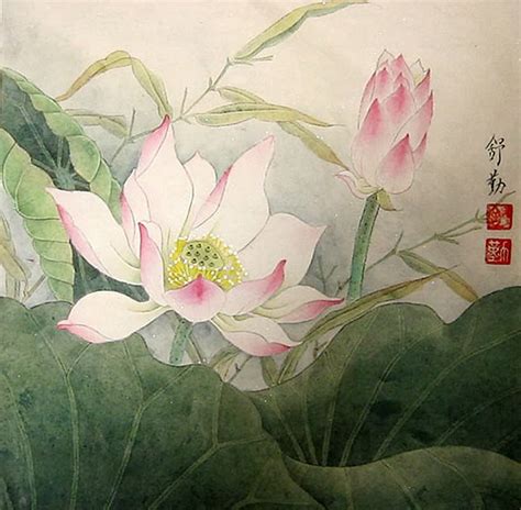 Chinese Lotus Painting Lotus 2405006 33cm X 33cm13〃 X 13〃