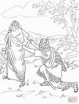 Mephibosheth Anoints Saul sketch template