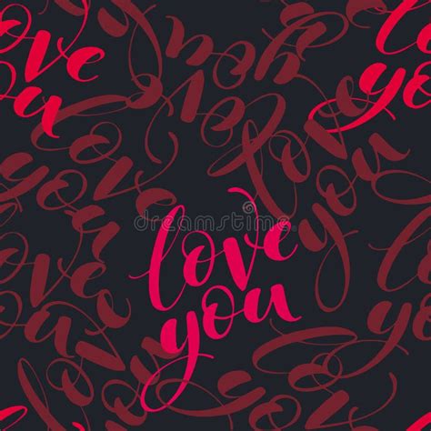 Words Love You As Seamless Vector Pattern Romantic Repeatable Backdrop