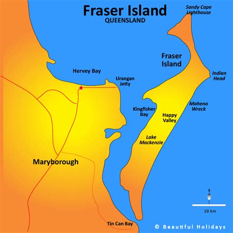 Queensland Australia Large Map Of Fraser Island In Australia