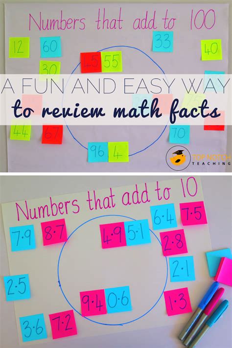 A Fun And Easy Way To Review Math Facts Top Notch Teaching