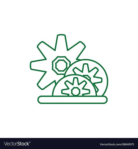 Gears Pinions Machines Isolated Icon Royalty Free Vector