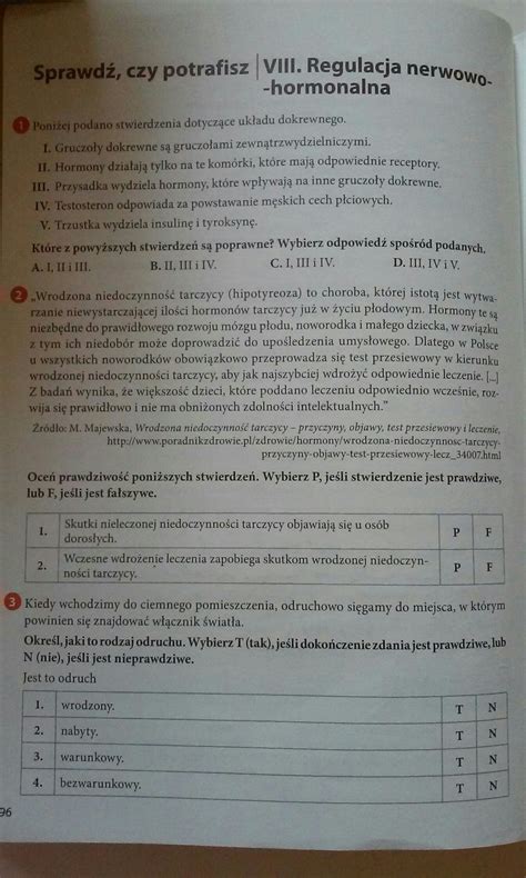 Sprawdzian Biologia Klasa 7 Regulacja Nerwowo-hormonalna Odpowiedzi - Biologia klasa 7 Puls życia - Brainly.pl