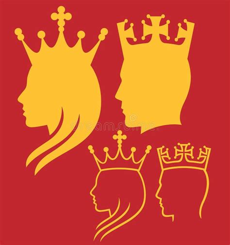 Illustration About King And Queen Face Man Silhouette Head Of A King