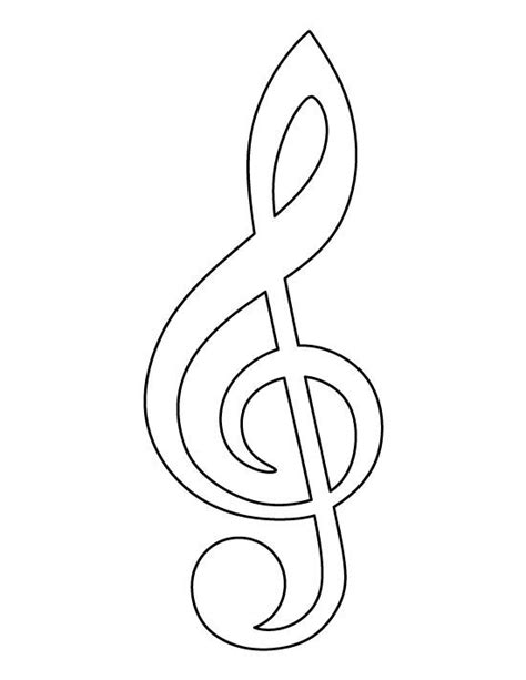 Treble Clef Pattern Use The Printable Outline For Crafts Creating