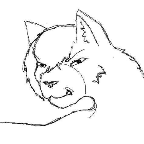 Angry Cat Line Drawing By Mcrkitteh On Deviantart