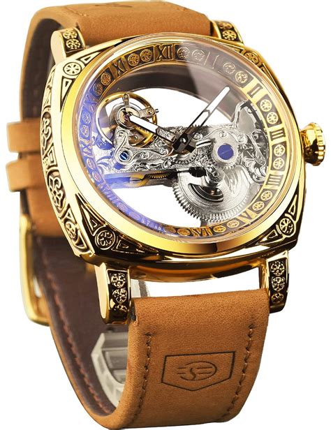 Buy Forsining Men S Luxury Square Carving Mechanical Watch Retro Totem