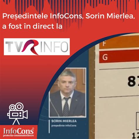 Președintele Infocons Sorin Mierlea în Direct La Tvr Info Infocons