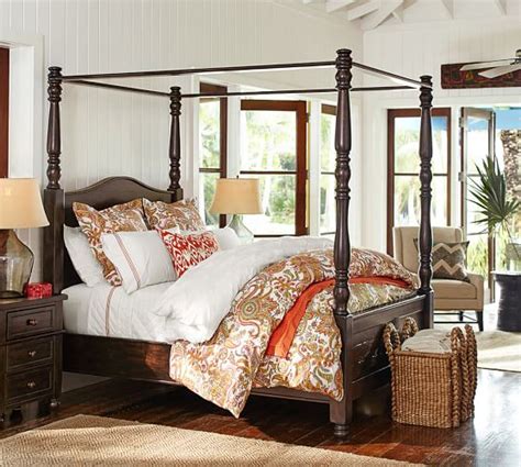 Make a statement in any room with pottery barn's fall/winter 2020 palette. Cortona Canopy Bed | Pottery Barn