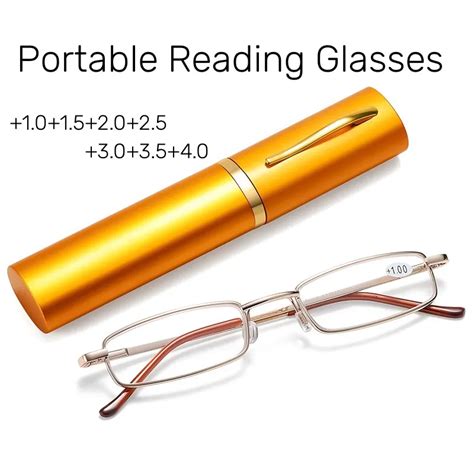 Mini Folding Reading Glasses Women Men 10 To 40 Alloy Portable