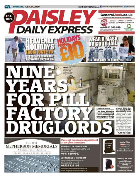 Paisley Daily Express July 27 2020 Newspaper Get Your Digital