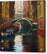 Venice Canal Original Multimedia Painting Fine Art Painting By G Linsenmayer