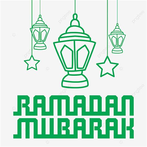 Ramadan Mubarak Clipart Vector Green Ramadan Mubarak With Lantern