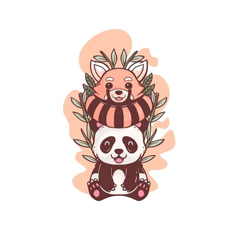 Premium Vector Clipart Kawaii Red Pandas Cute Red Panda Clipart Set Riset