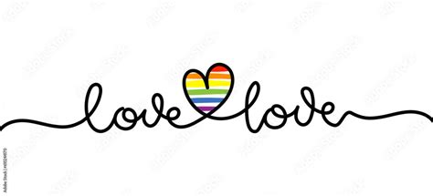 love is love lgbt pride slogan against homosexual discrimination modern calligraphy with