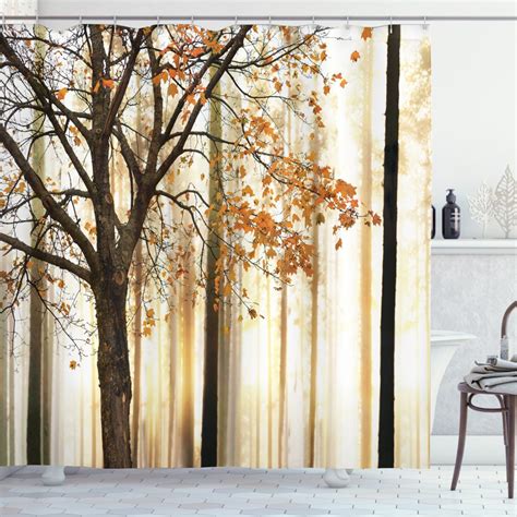 Fall Trees Shower Curtain Extra Long 84 Inch