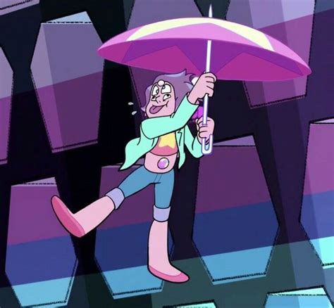 a cartoon character holding an umbrella over her head