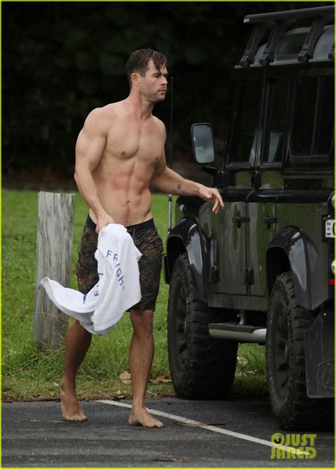 Chris Hemsworth Bares Incredible Body While Shirtless After Surfing