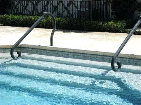 Pool Stair Rail Rails And Water Color Pool Deck Mounted Stair Rails