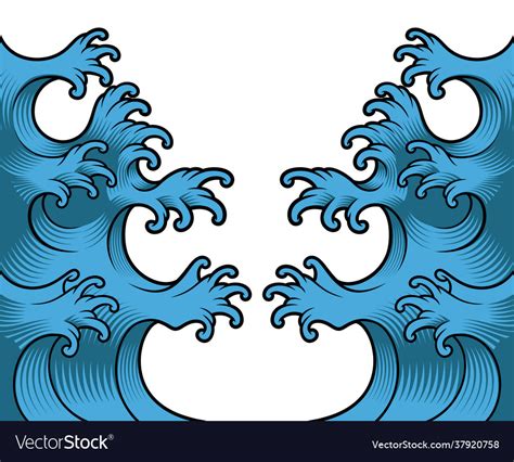 A Japanese Waves Royalty Free Vector Image Vectorstock