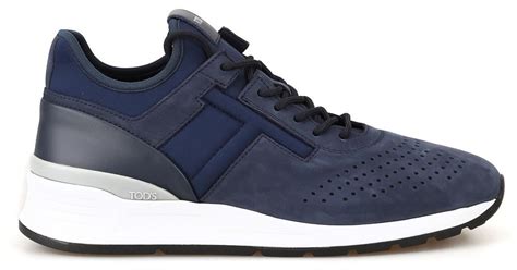 Tods Leather Sneakers In Blue For Men Lyst