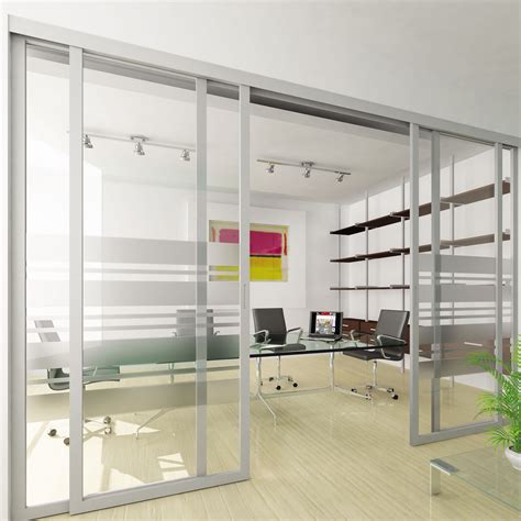 Sliding glass doors provide the perfect entrance to any business, restaurant, or resort, or can be used to expand the view in a personal residence. Sliding office doors and panels features aluminum frame ...