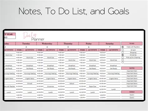This Excel Spreadsheet Helps To Plan Your Daily Schedule For The Week Month And Year In A