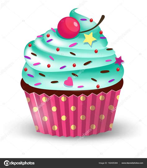 Cartoon cake illustrations & vectors. Clipart: cute cartoon cupcake | Handmade cute cartoon cup ...