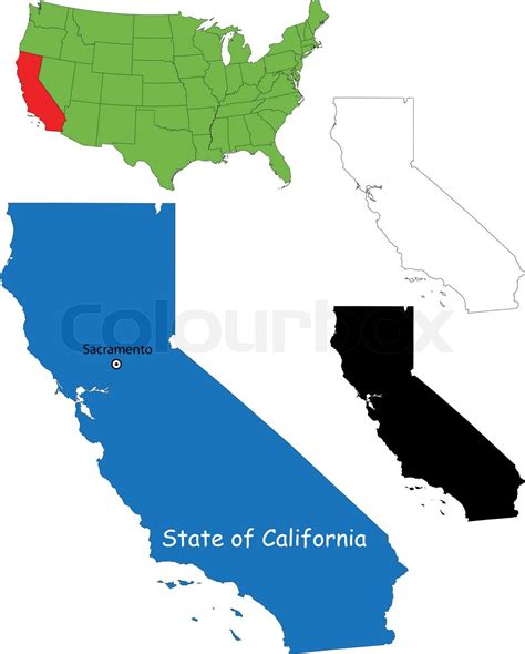 California Karte Stock Vektor Colourbox