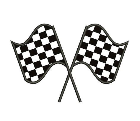 Racing Checkered Flag Applique Machine Embroidery Digitized