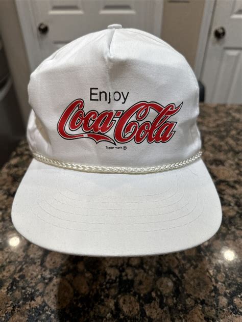 Coca Cola Enjoy Soda Hat Snapback Cap White Rope Adju Gem